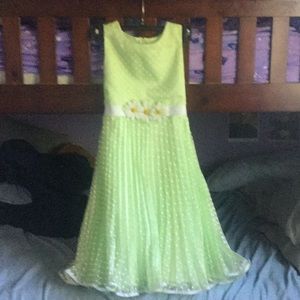 Rare Editions Green & White Easter Dress